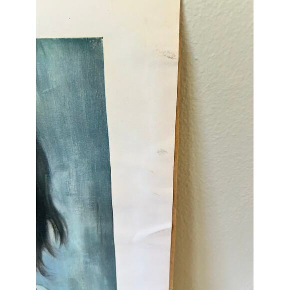 Vtg Print Girl And Her Cat 1961 Margaret Keane Big Eye No Frame 15x12” - Picture 4 of 11